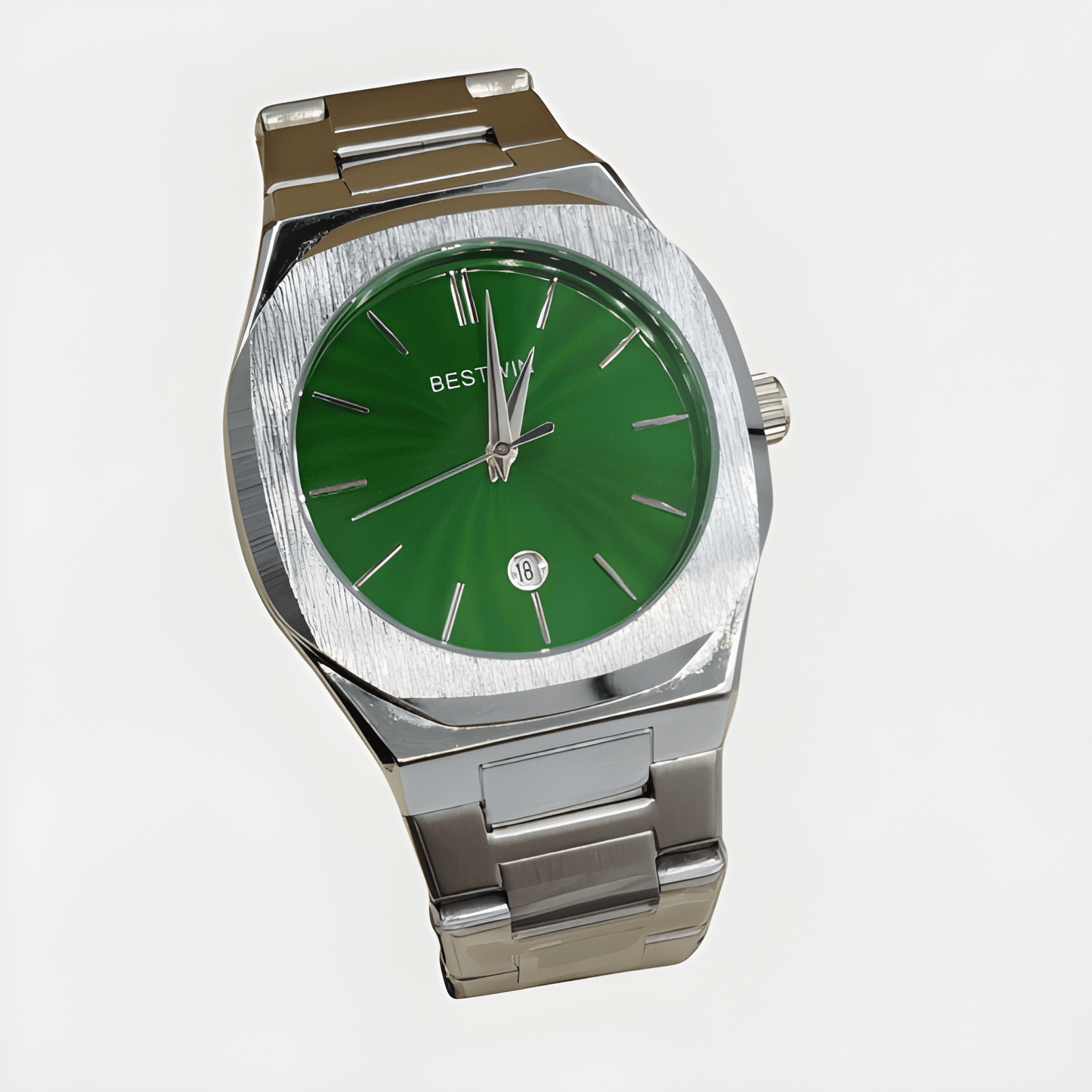 BESTWEN Men's Stainless Steel Luxury Watch – Dual Tone Gold & Silver