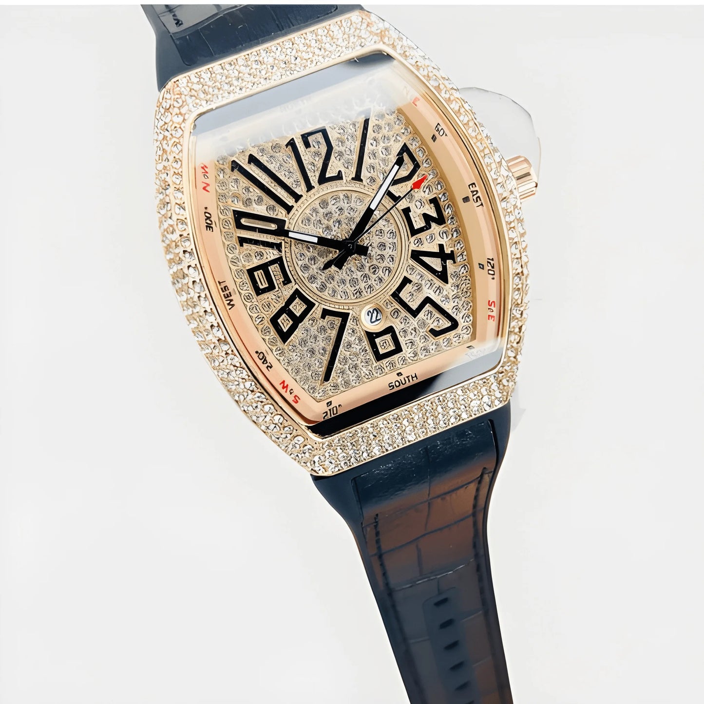 Luxury Franck Muller- Men's Watch – Diamond Dial, Premium Leather Strap