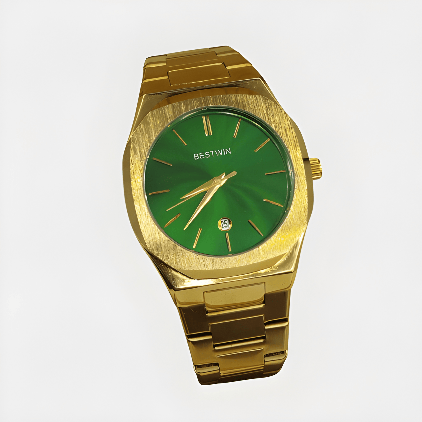 BESTWEN Men's Stainless Steel Luxury Watch – Dual Tone Gold & Silver