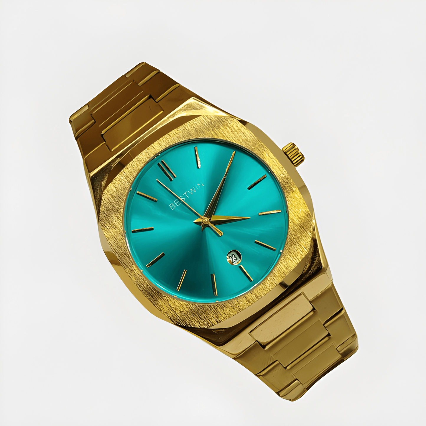 BESTWEN Men's Stainless Steel Luxury Watch – Dual Tone Gold & Silver