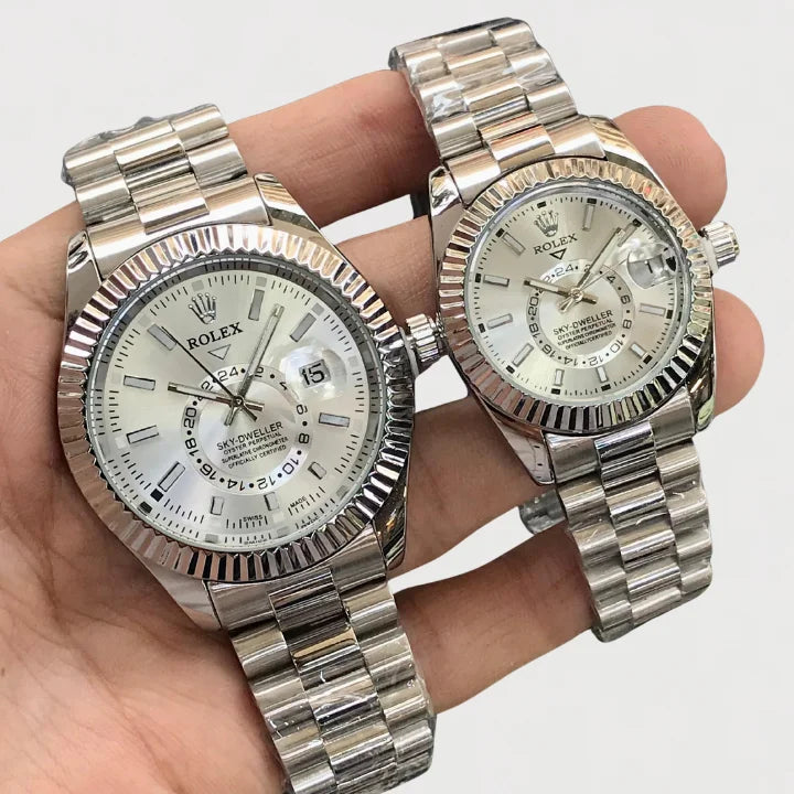 Luxury Rolex Sky-Dweller Couple Watch – Premium Edition