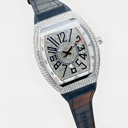 Luxury Franck Muller- Men's Watch – Diamond Dial, Premium Leather Strap
