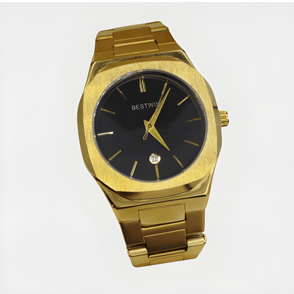 BESTWEN Men's Stainless Steel Luxury Watch – Dual Tone Gold &amp; Silver
