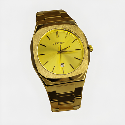 BESTWEN Men's Stainless Steel Luxury Watch – Dual Tone Gold &amp; Silver