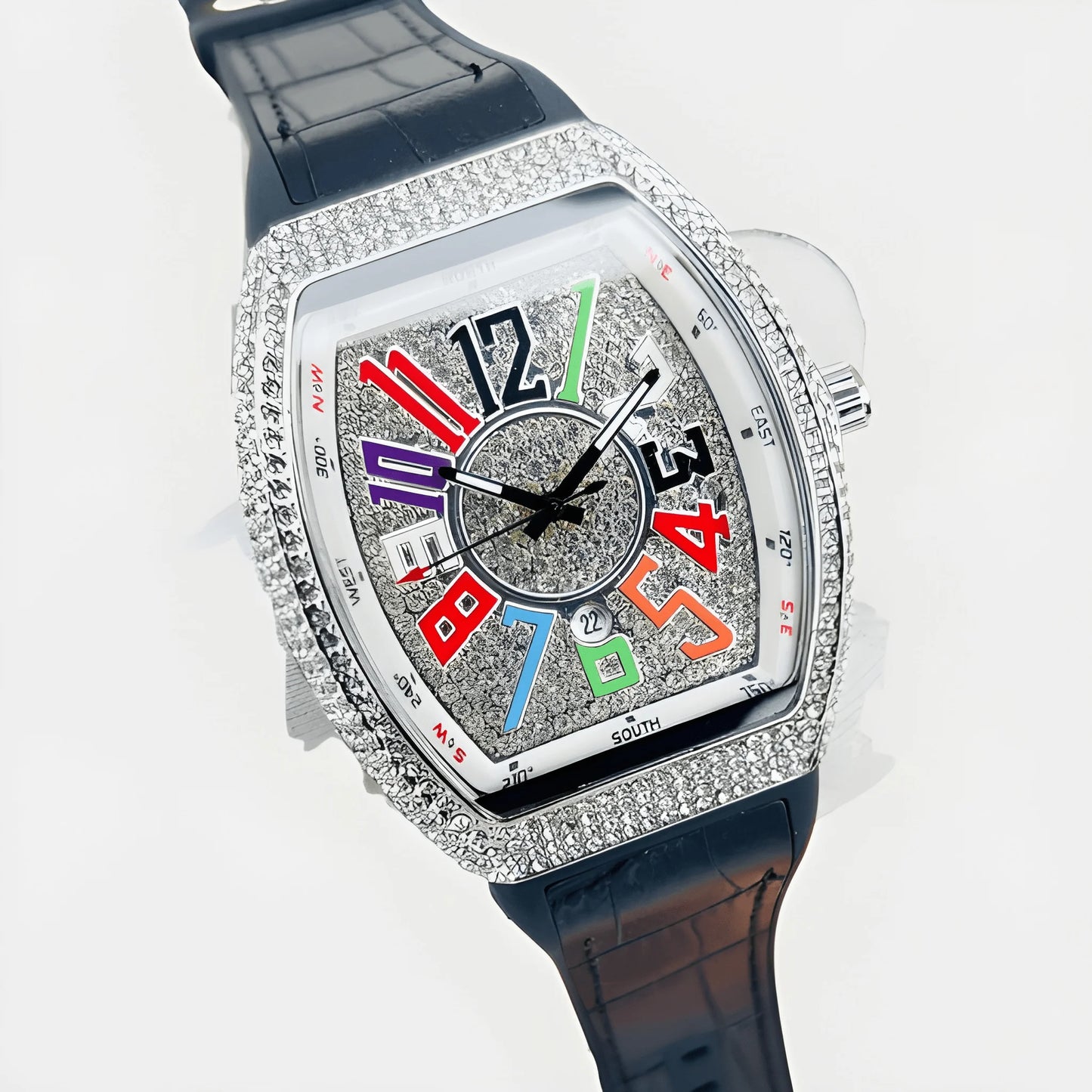 Luxury Franck Muller- Men's Watch – Diamond Dial, Premium Leather Strap