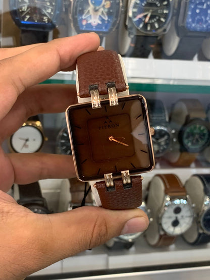 Fitron Square Dial Strap Watch (Men’s & Women’s)